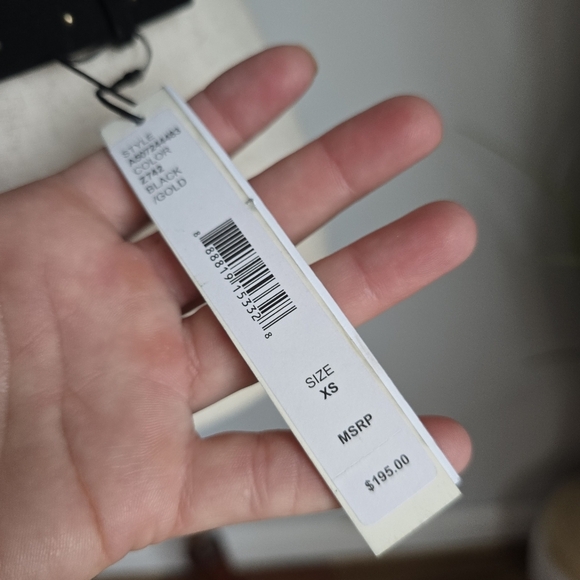 Revolve, Alice + Olivia, New, Black Suede Studded Wide Statement Belt Size XS - Picture 9 of 10